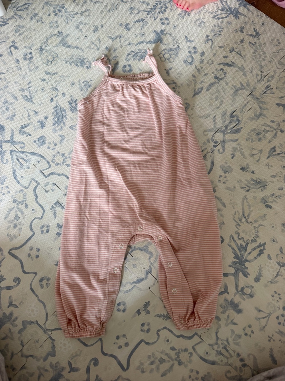 Quincy Mae Pink Striped Kids Romper